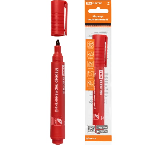 Изображение товара Маркер перманентный TDM ELECTRIC 1-3 мм, пакет круглый наконечник SQ0594-0123