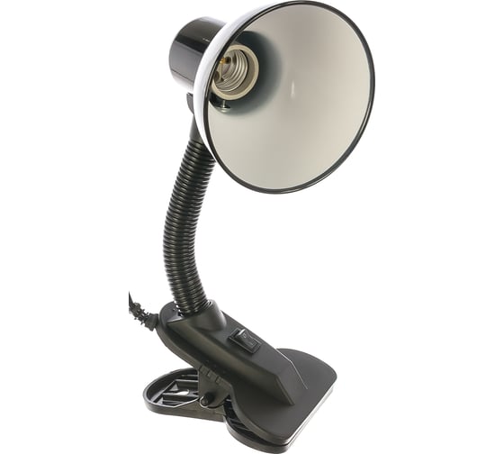 Изображение товара Настольный светильник с прищепкой, черный 230В, 60Вт, E27, ЛОН Ultraflash UF-320 C02 12362