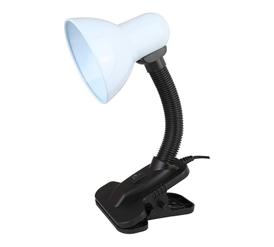 Изображение товара Настольный светильник с прищепкой, белый 230В, 60Вт, E27, ЛОН Ultraflash UF-320P C01 12370