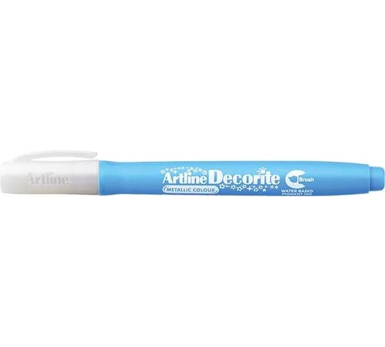 Изображение товара Маркер-кисть Artline Decorite Metallic Brush с пигментными чернилами, синий металлик EDFMF-927