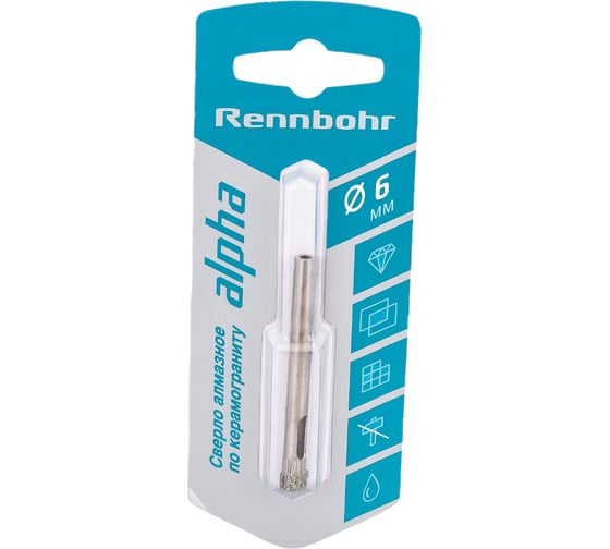 Изображение товара Сверло алмазное по керамограниту и керамике 6 мм RENNBOHR 676206