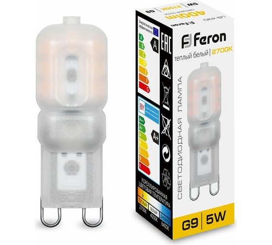 Изображение товара Светодиодная лампа G9 5W 2700K FERON LB-430 25636