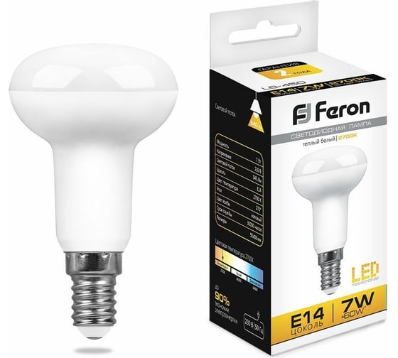 Изображение товара Светодиодная лампа E14 7W 2700K FERON LB-450 25513