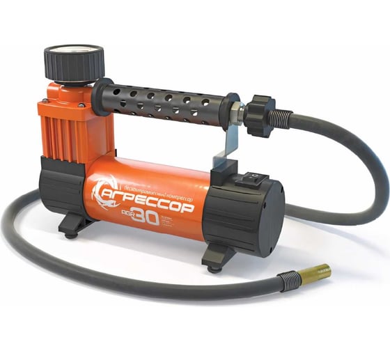 Изображение товара Металлический автомобильный компрессор 12В, 140Вт АГРЕССОР AGR-30