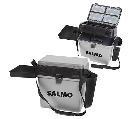 Изображение товара SALMO Ящик рыболов. зим. Salmo 2-х ярус.-из 5-ти частей- пласт. 39.5x24.5x38см сер. 2075