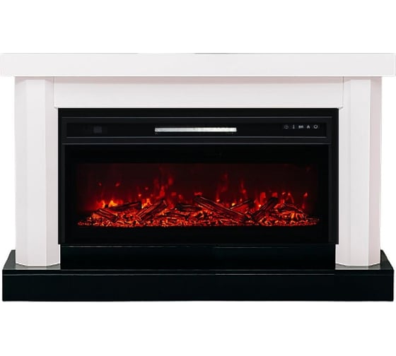 Изображение товара Каминокомплект ELEKAM nelson с очагом pulsar 38 белый с черным 100055