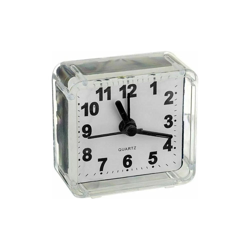 Часы-будильник PERFEO Quartz " PF-TC-001", квадратные 5,5x5,5 см, белые 30015191