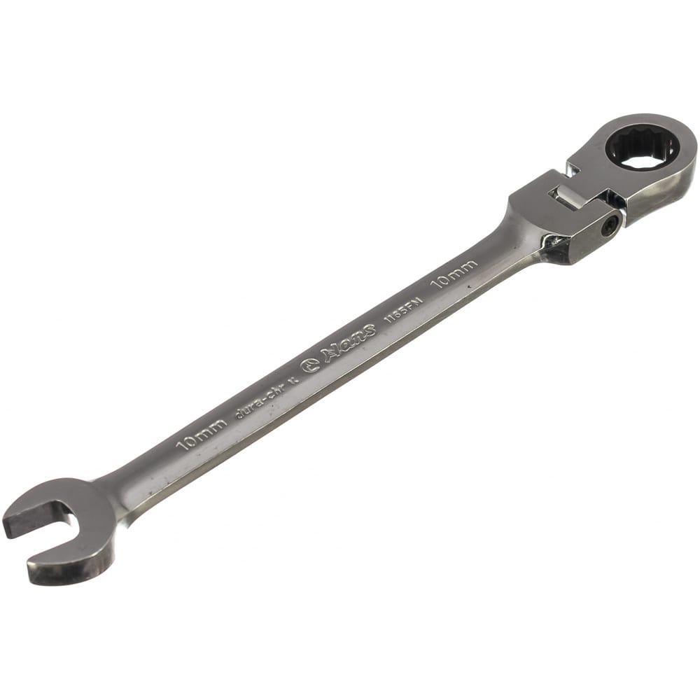 Рожковый ключ с храповиком на шарнире 10 мм hans 1165fm10
