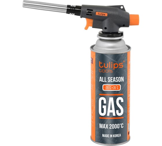 Изображение товара Газовая паяльная горелка для цангового баллона Tulips Tools с баллоном IG13-055