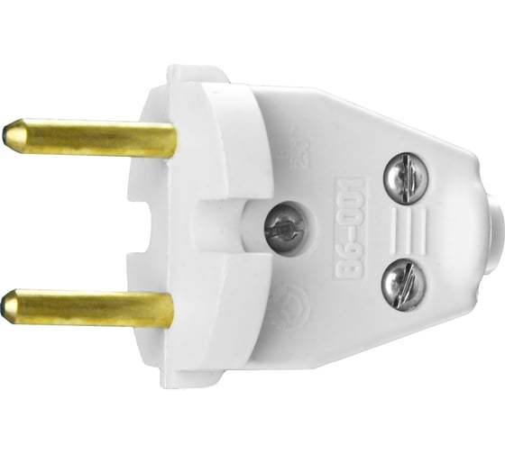 Изображение товара Электрическая разборная вилка 6А/220В белая СИБИН 55152-W