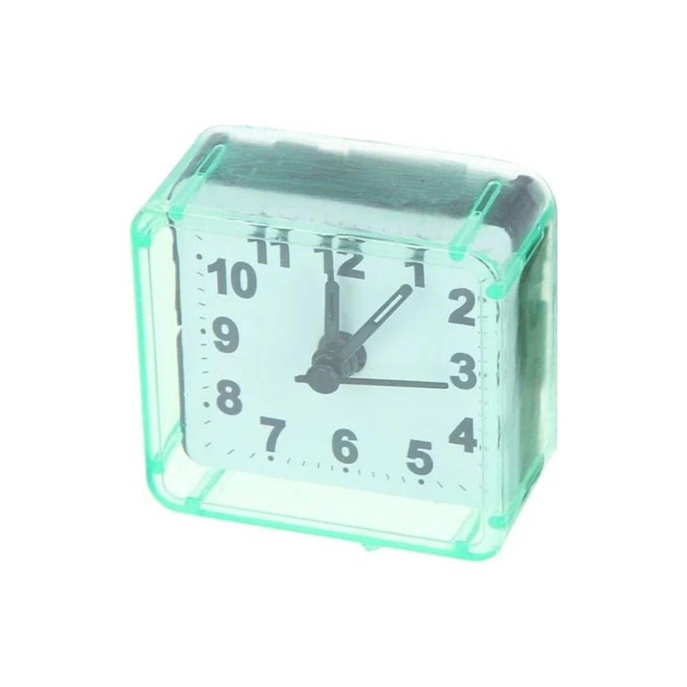 Часы-будильник PERFEO Quartz " PF-TC-001", квадратные 5,5x5,5 см, зеленые 30015194