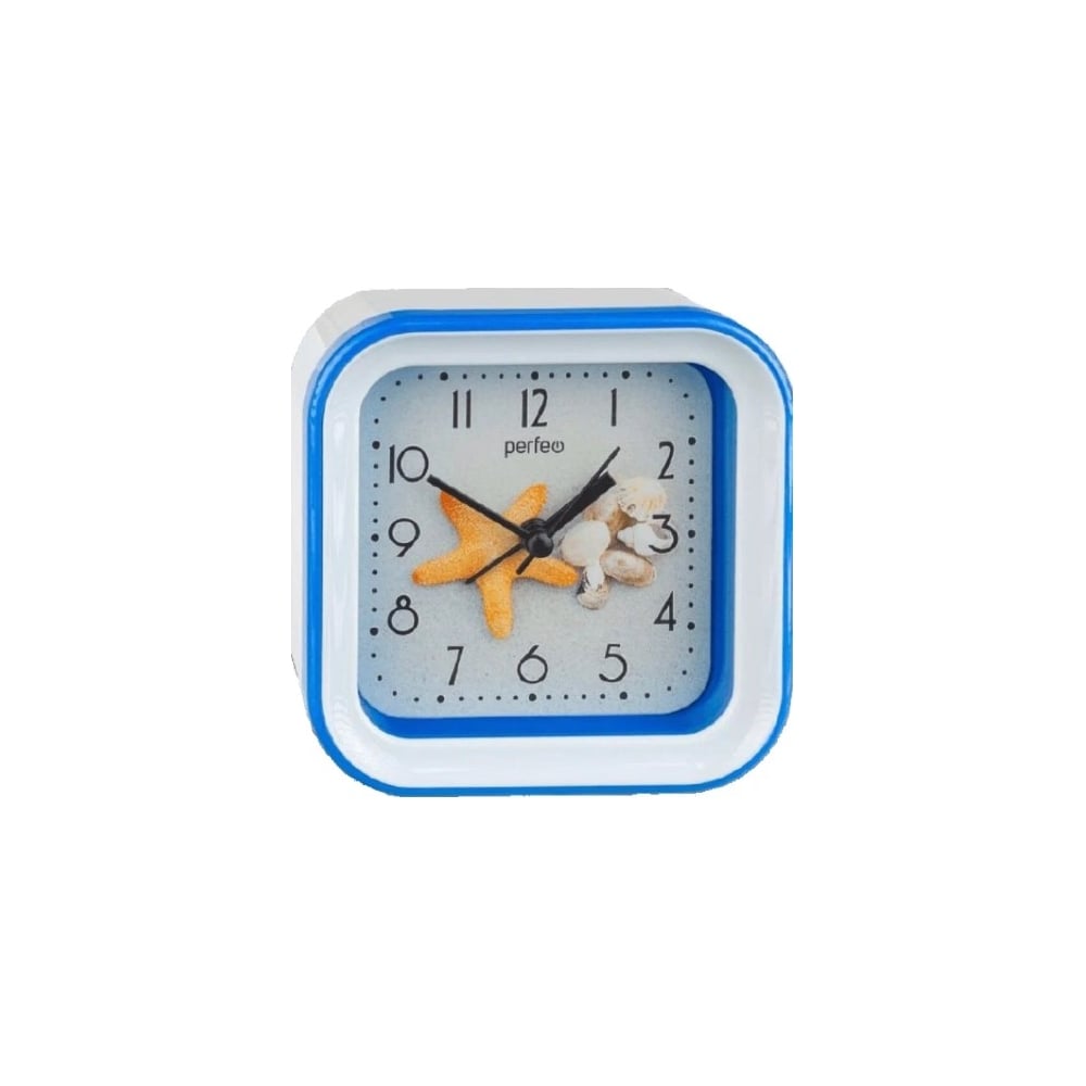 Изображение товара Настольные часы-будильник PERFEO Quartz PF-TC-006 квадратные 10x10 см с рисунком
