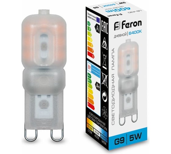 Изображение товара Светодиодная лампа FERON G9 5W 6400K LB-430 25638