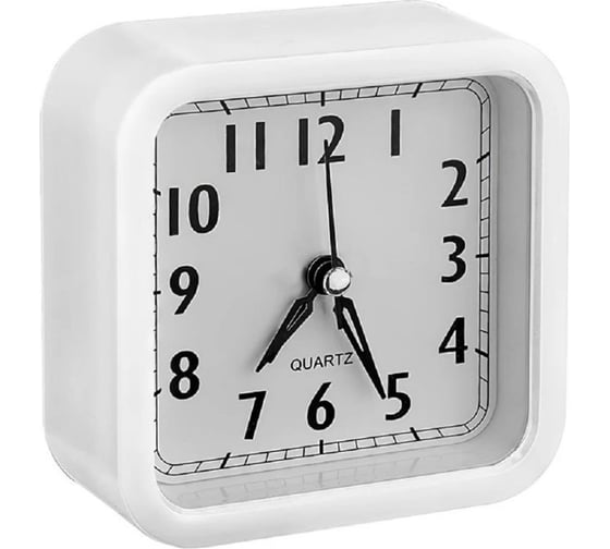Изображение товара Часы-будильник PERFEO Quartz " PF-TC-019", квадратные 10x10 см, белые 30015249