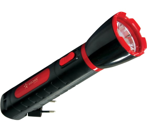 Изображение товара Светодиодный аккумуляторный фонарь КОСМОС LED 2 режима 1Вт 500мА.ч прямая зарядка 220В 407411 KOCAcc103LED