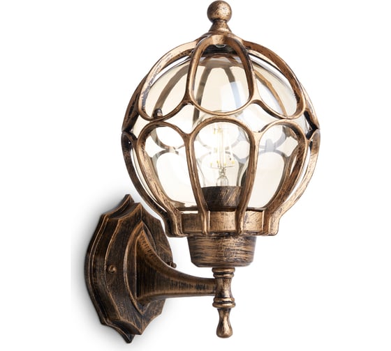 Изображение товара Садово-парковый светильник FERON PL3701 круглый на стену вверх 60W 230V E27, черное золото 11349