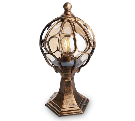 Изображение товара Садово-парковый светильник, круглый на постамент 60W 230V E27, черное золото FERON PL3704 11364