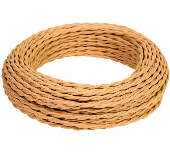 Изображение товара Монтажный витой провод МЕЗОНИНЪ ПВХ 2x1,5мм, цвет - песочное золото (бухта 5м) GE70101-32