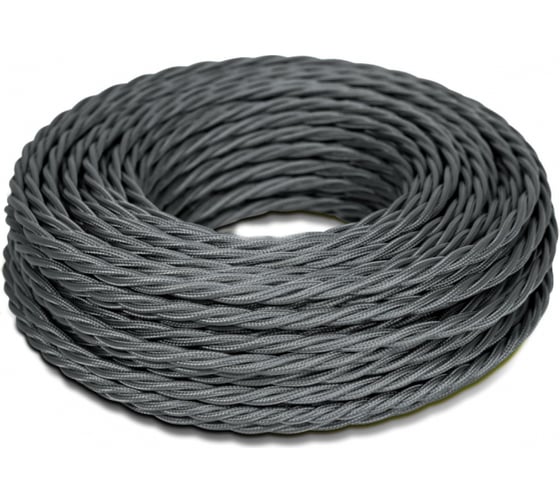 Изображение товара Монтажный витой провод МЕЗОНИНЪ ПВХ 2x2,5мм, цвет - графит (бухта 5м) GE70102-38