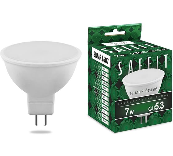 Изображение товара Светодиодная лампа SAFFIT SBMR1607 MR16 GU5.3 7W 2700K 55027
