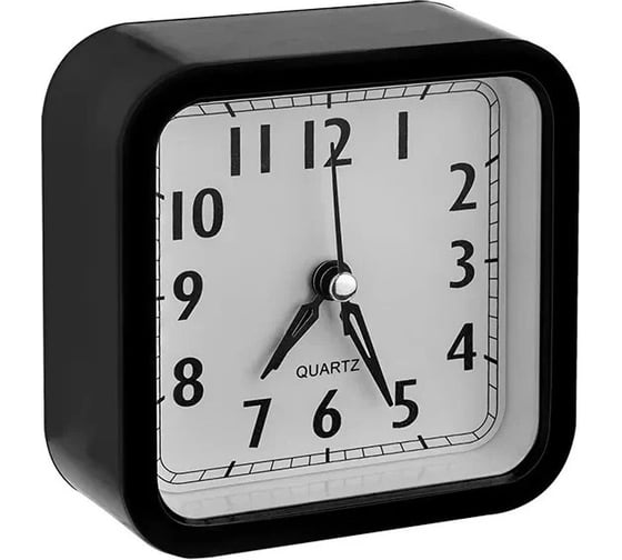 Изображение товара Часы-будильник PERFEO Quartz " PF-TC-019", квадратные 10x10 см, чёрные 30015250