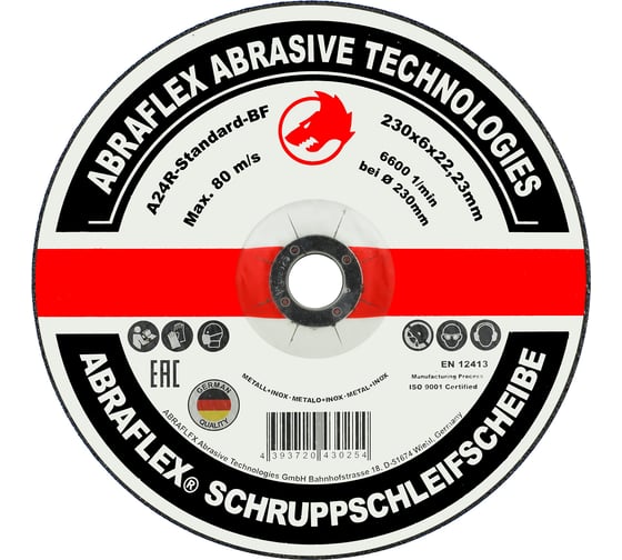 Изображение товара Круг обдирочный по металлу и нержавеющей стали 230x6х22 мм Abraflex А230602223