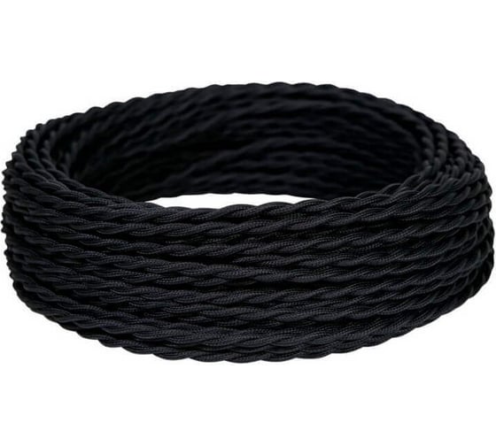 Изображение товара Монтажный витой провод МЕЗОНИНЪ ПВХ 3x1,5мм, цвет - черный (бухта 5м) GE70103-05