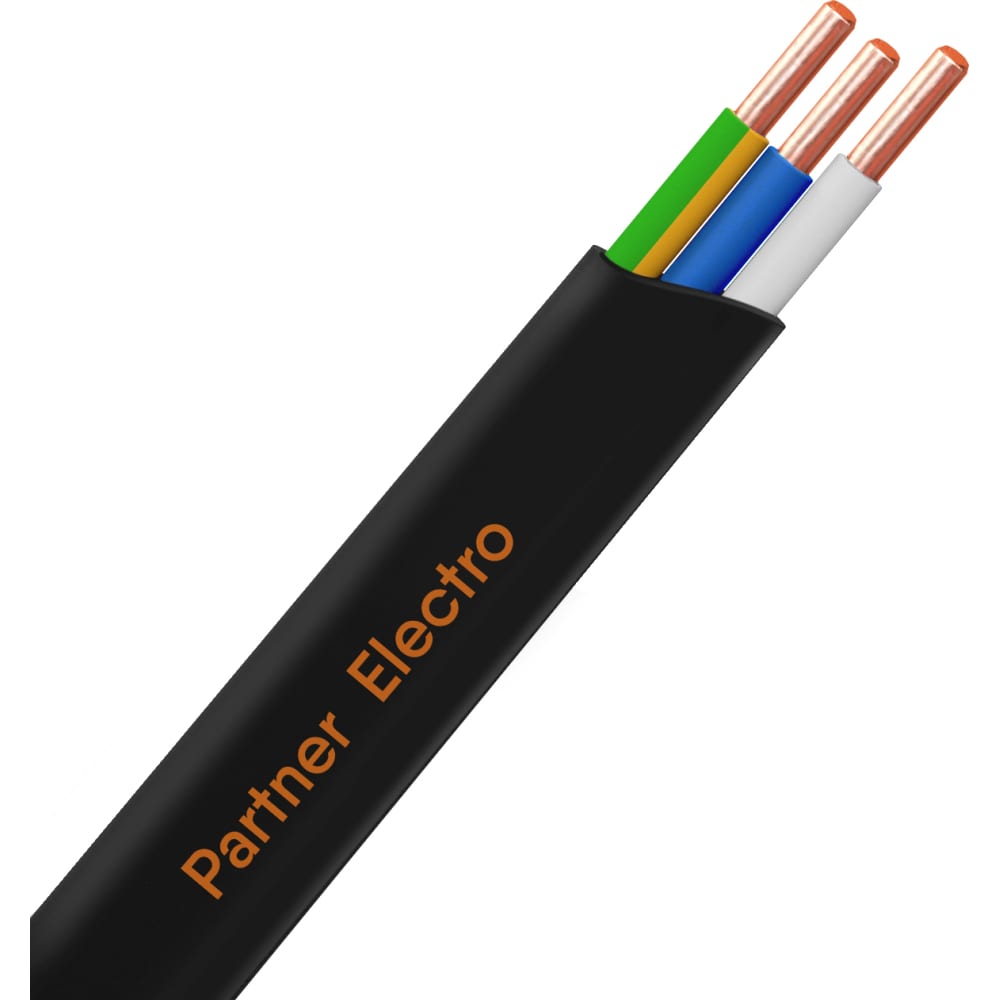 Кабель Партнер-электро, цвет черный P111G-03NP08SC-C050 ввг-пнг(а) - фото 1