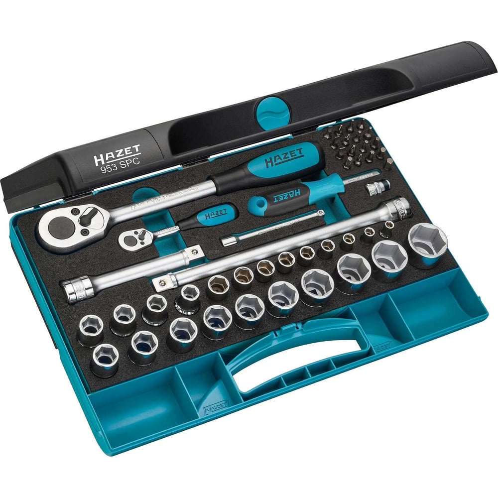 Изображение товара Набор торцевых головок с трещоткой HAZET 953SPC 47 шт профессиональный инструмент