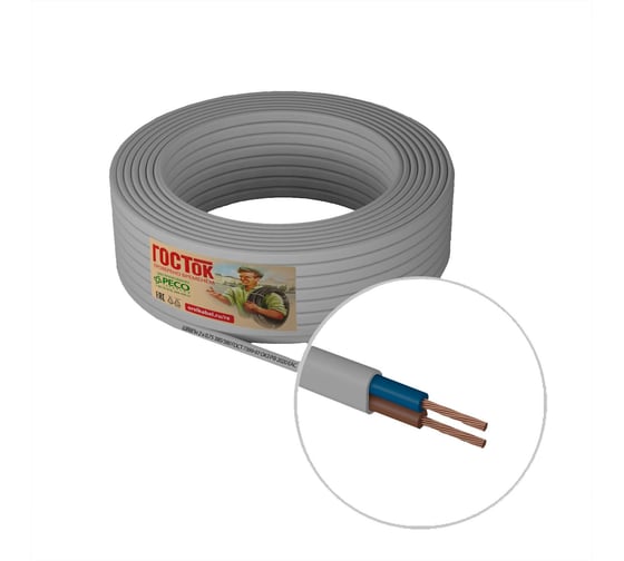 Изображение товара Провод ШВВП 2 х 0.75 белый 20м ГОСТок ГТ0988