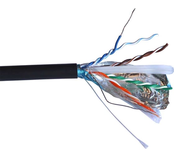 Изображение товара Универсальный кабель FTP TWT 4 пары, Кат. 6, LSZH, черный, 305м в кат., TWT-6FTP-UNV