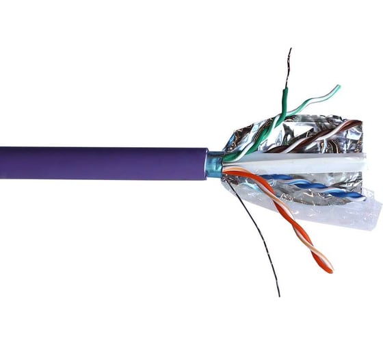 Изображение товара Кабель FTP TWT 4 пары, Кат. 6, нг(А)-LS, IEC 60332-3, фиолетовый, 305м в кат., TWT-6FTP-NGLS