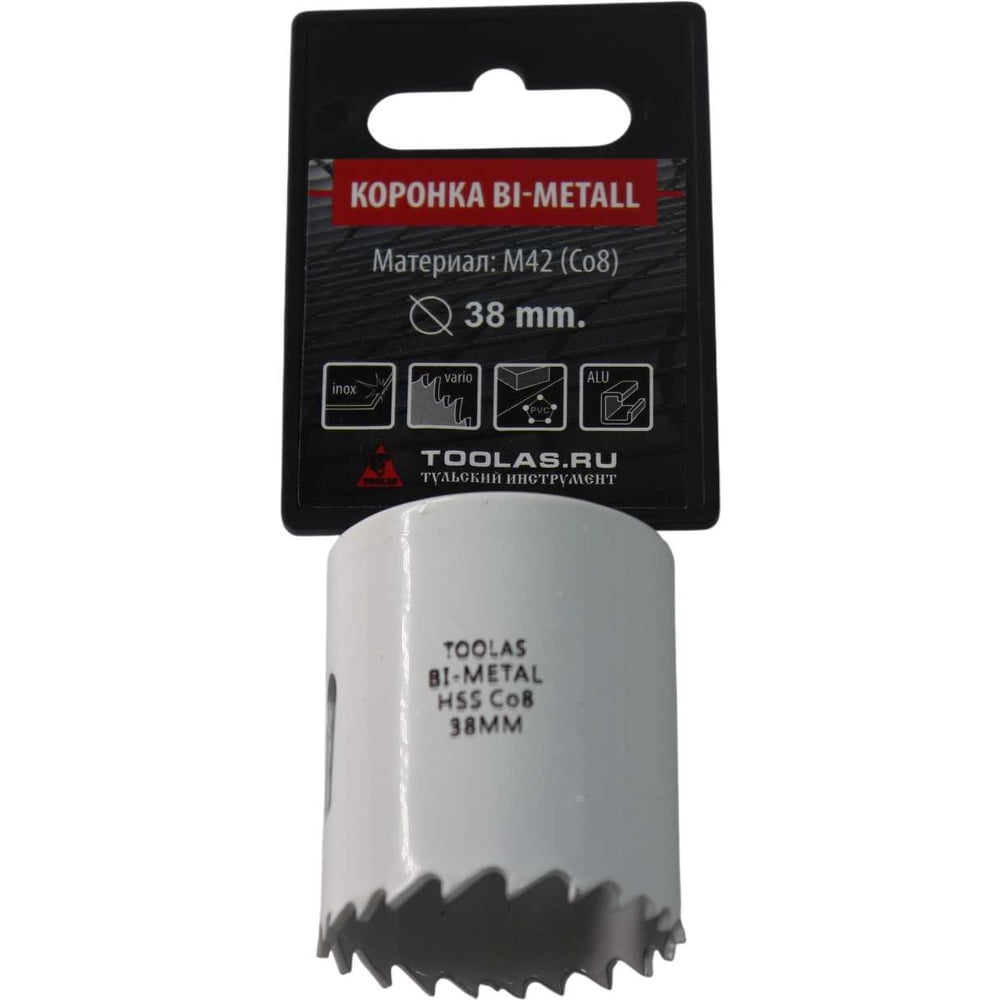 Изображение товара Коронка Bi-Metall 38 мм TOOLAS для металлов и цветных металлов Изображение товара Коронка Bi-Metall 38 мм TOOLAS для металлов и цветных металлов