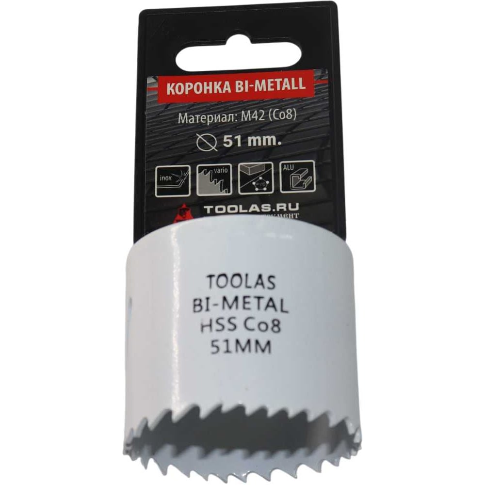 Изображение товара Коронка Bi-Metall 51 мм, М42 Со8% TOOLAS 00006815 Изображение товара Коронка Bi-Metall 51 мм, М42 Со8% TOOLAS 00006815