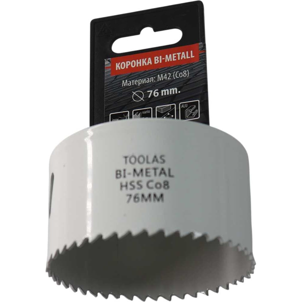 Коронка Bi-Metall 76 мм, М42 Со8% TOOLAS 00007232