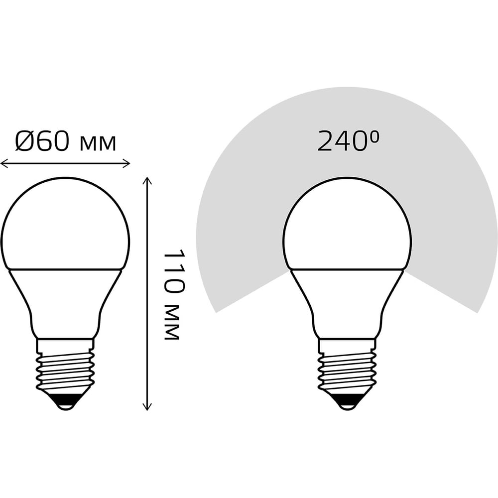 Лампа Gauss LED Elementary A60 7W E27 2700K SQ23217А