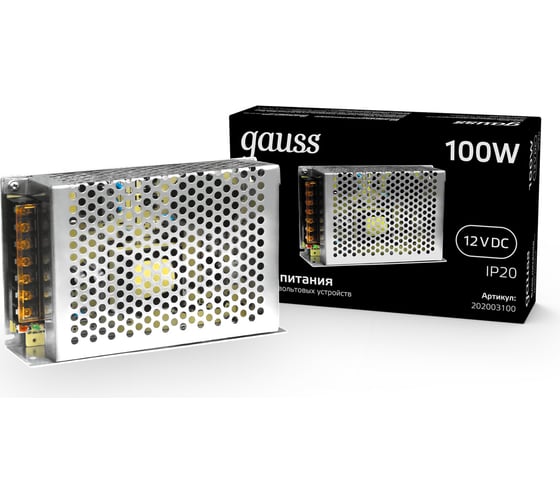 Изображение товара Блок питания LED STRIP PS 100W 12V Gauss 202003100