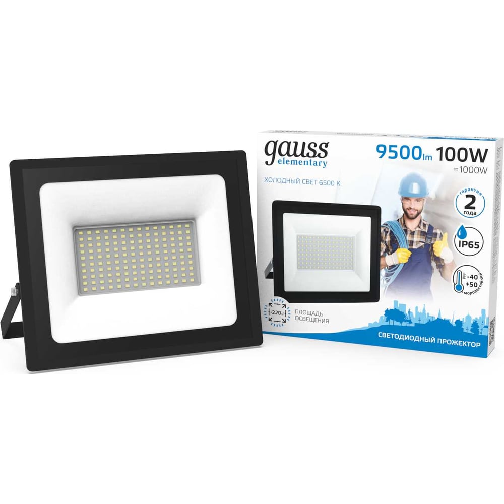 Светодиодный прожектор Gauss LED 100W IP65 6500К 613100100