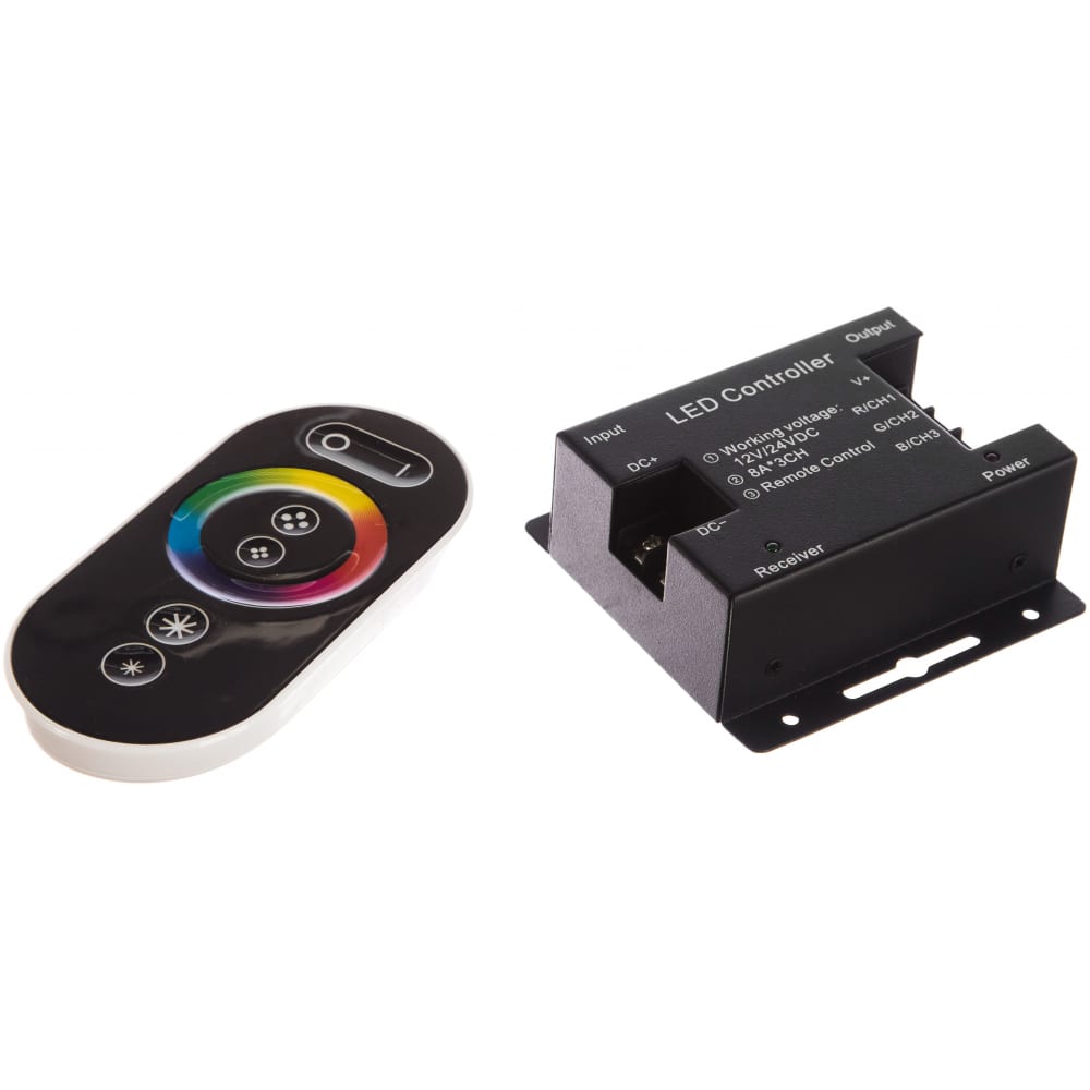 фото Контроллер для rgb 288w с сенсорным пультом управления цветом, черный gauss 201113288