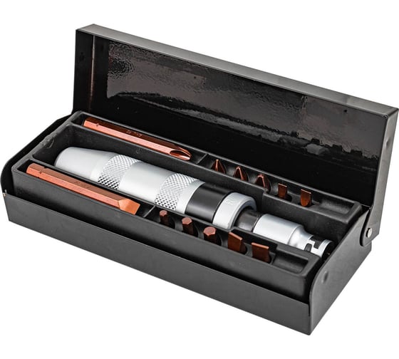 Изображение товара Ударная отвертка с комплектом вставок и адаптером ROCKFORCE 14 предметов RF-5064C RF-5064C(50549)