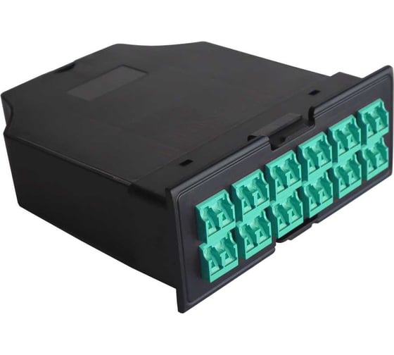 Изображение товара MPO кассета OM3 для модульной панели LAN-FRM-PP-STP/1U LANMASTER 24xLC, тип B, низкие потери, черная LAN-FRM-IN-2MB-24LC/OM3