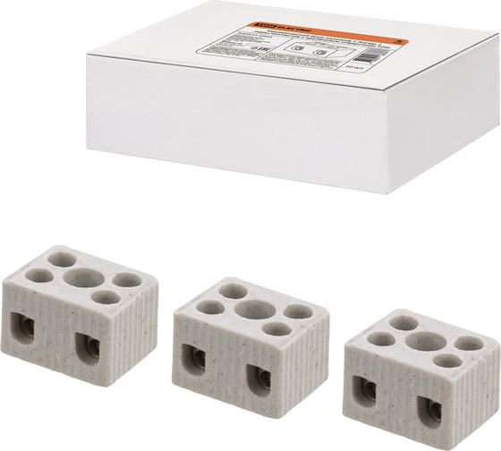 Изображение товара Керамический блок зажимов TDM ELECTRIC 5 Ампер, 2 пары контактов, с крепежным отверстием SQ0531-0505