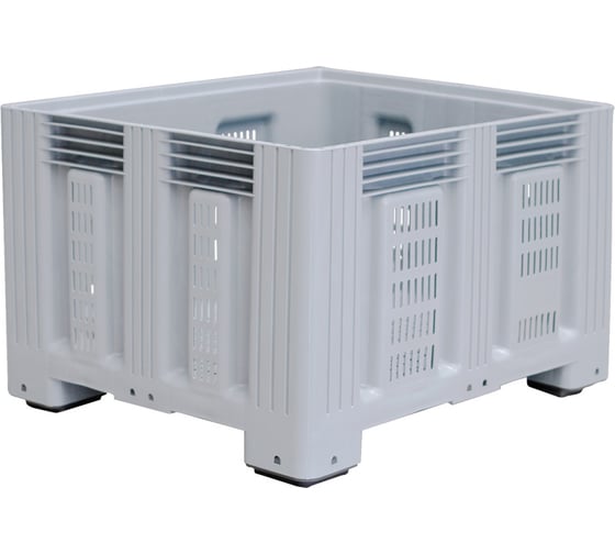Изображение товара Контейнер Дигрус BigBox 1200x1000x758 мм, перфорированный, на ножках, серый К-120.100.75-ВВПС/Д