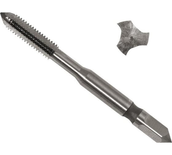 Изображение товара Дюймовый метчик конический машинно ручной ТехноСталь  К 1/4 d хв. 112мм Р6М5 t204105