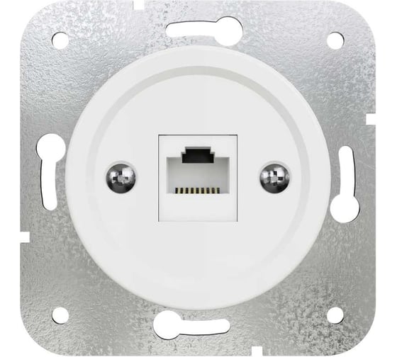 Изображение товара Компьютерная розетка Мезонинъ rj45 для скрытой установки, цвет - белый, серии лахта/лахта сенатъ GE35341-01