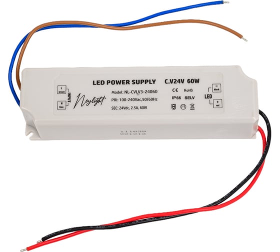 Изображение товара Блок питания Neylight 24v 60w led ip66 NL-CVLV3-24060