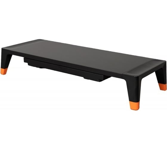 Изображение товара Подставка под монитор FoxGear с регулировкой высоты и ящиком, черная STB-143-BKOR