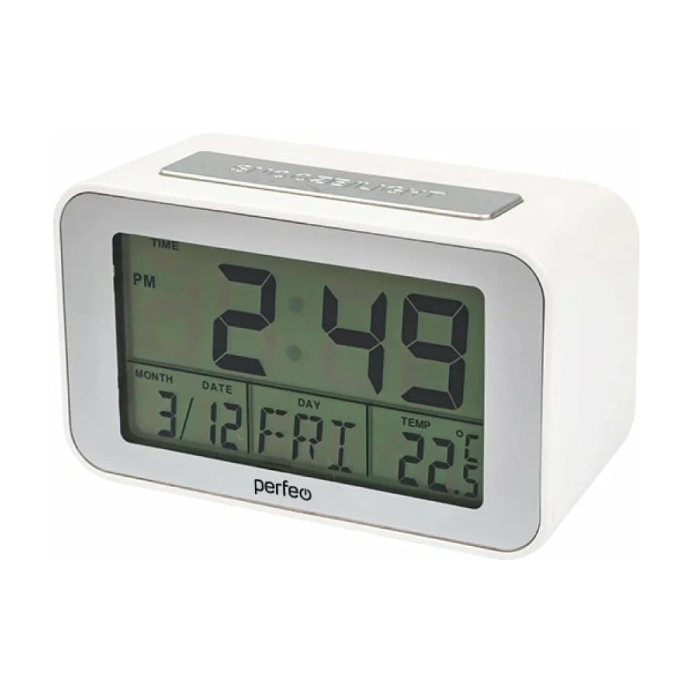 Изображение товара Часы-будильник PERFEO Loft, серебряный/белый 30016113