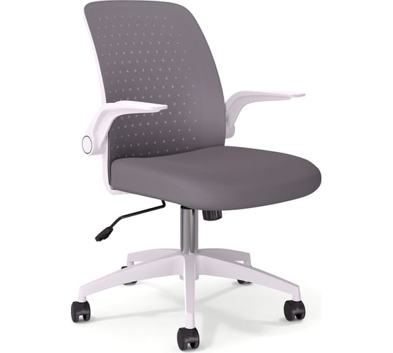 Изображение товара Кресло MODER ФРЭНК ткань серая, белый пластиковый каркас 42594