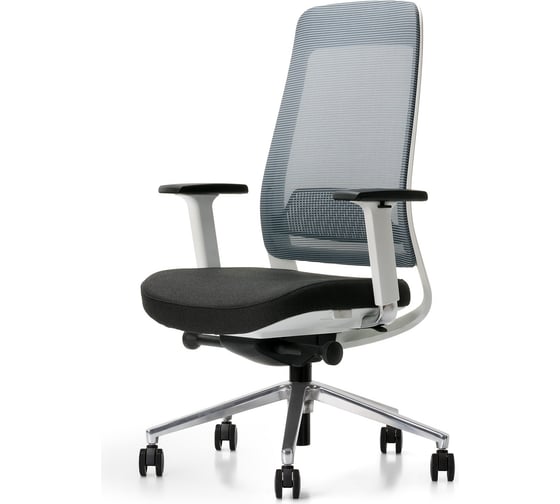 Изображение товара Кресло MODER ФАЛЬКОНЕ М сетка, ткань синяя, черная, белый пластиковый каркас 38155